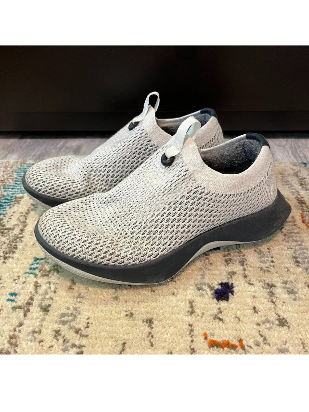 SALE! Allbirds Tree Dasher Relay W's Sneakers, Blizzard w/ Black Sole, Size 6.5